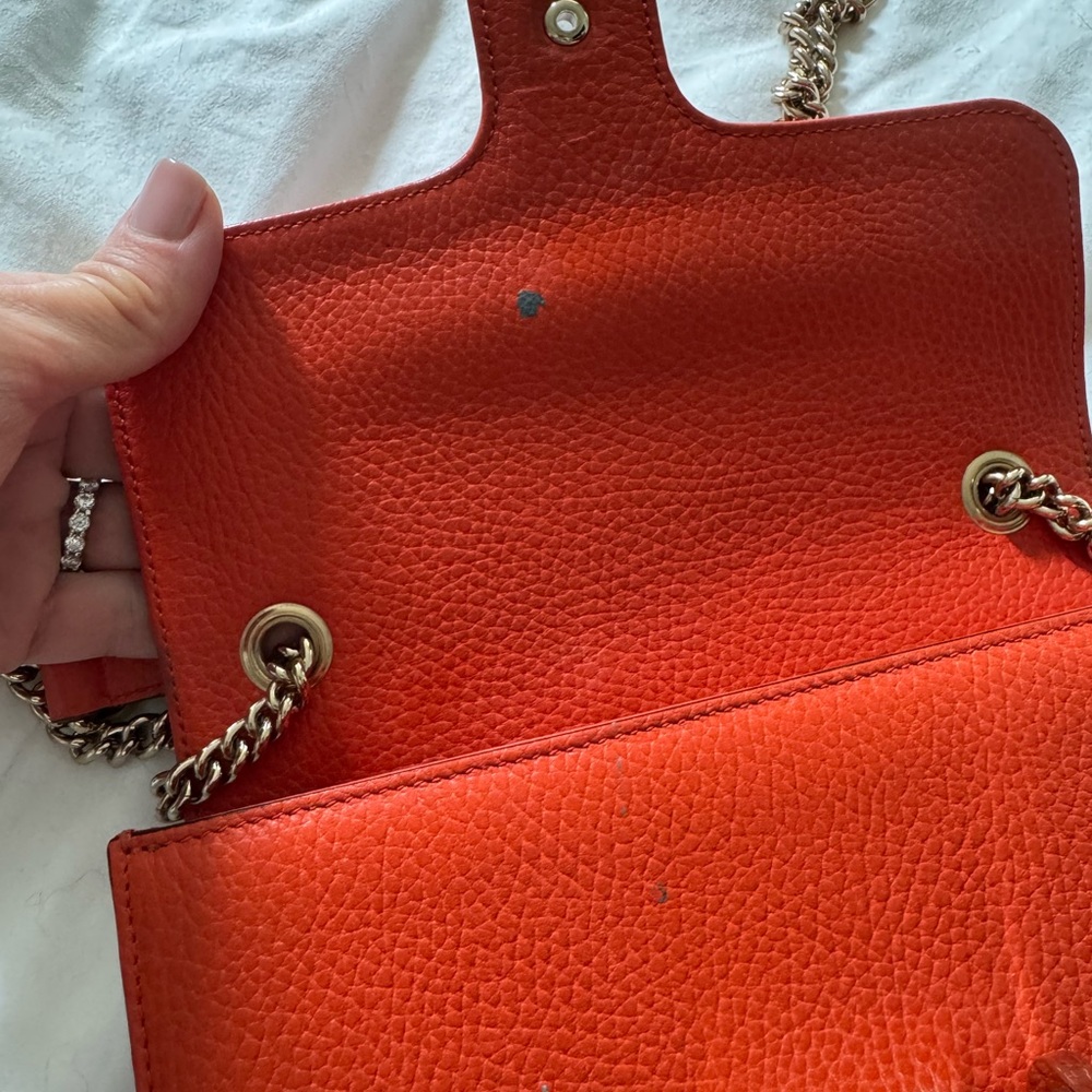 Gucci Orange Mini Bag with Gold Chain - Picture 4 of 10